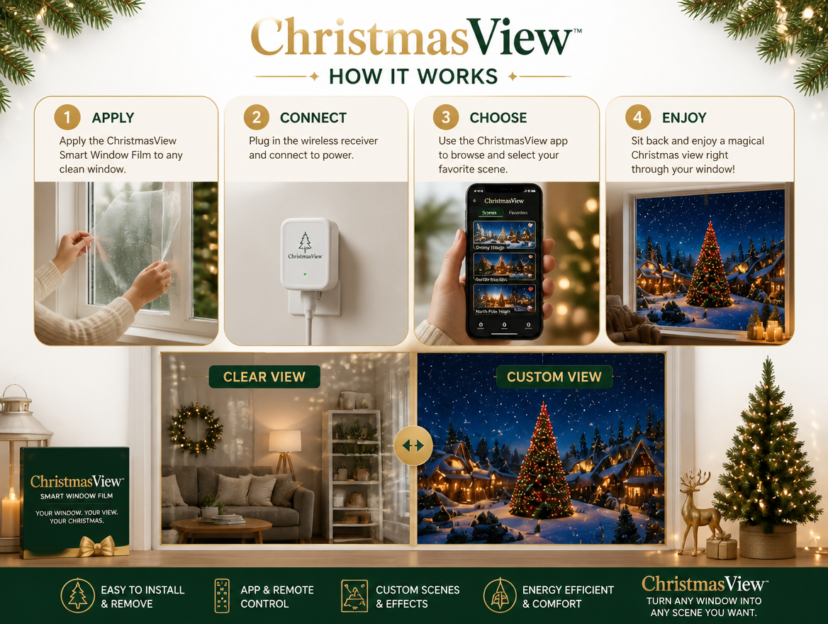 Christmas View™ Magic Window Film