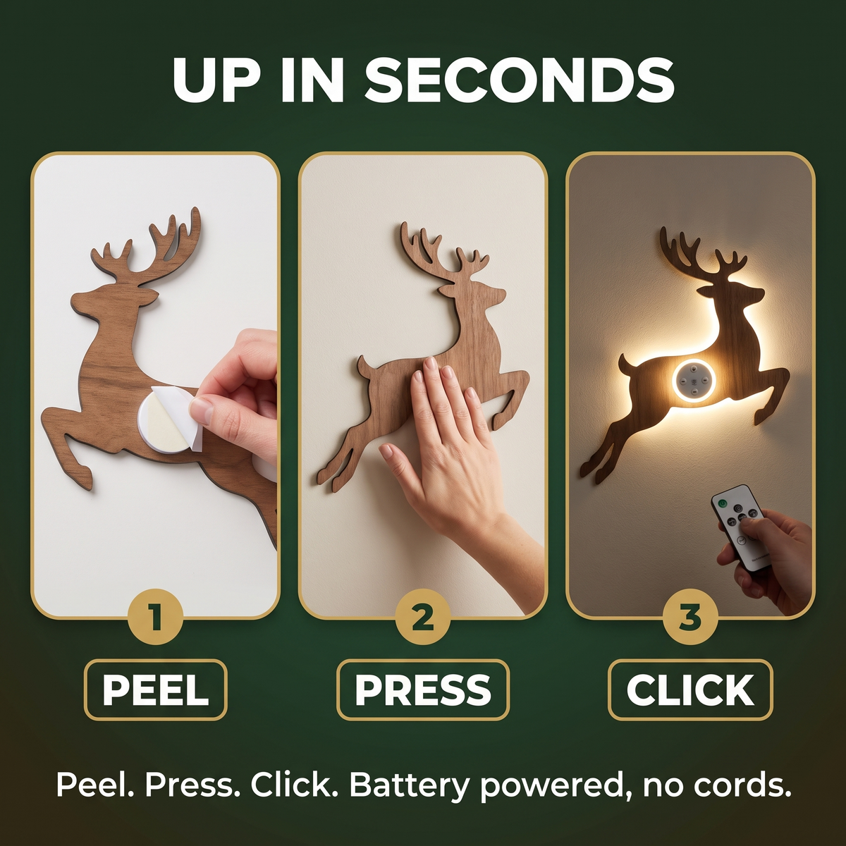 Silent Stag™ Reindeer Press On