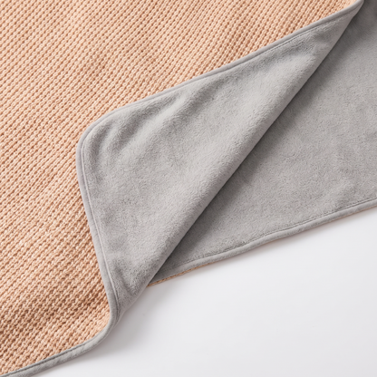 CozyEmber shawl knit exterior and grey fleece lining